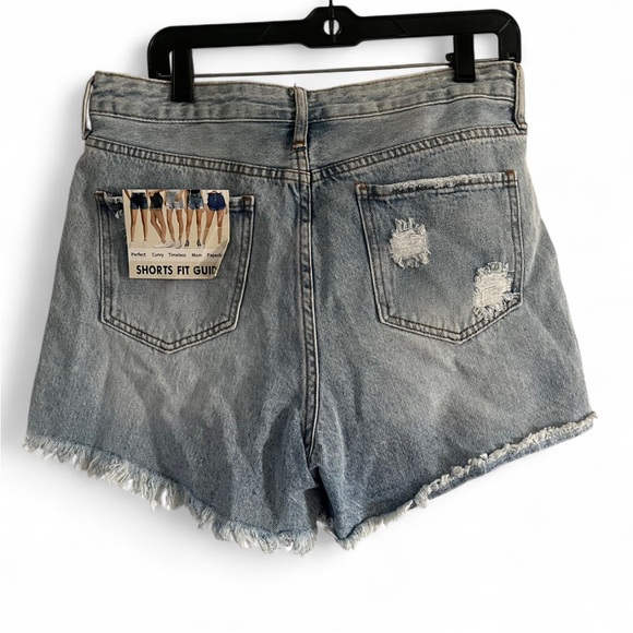 Casual S.O.N.G. Distressed Light Blue Jean Shorts Súper High Rise - Picture 3 of 3